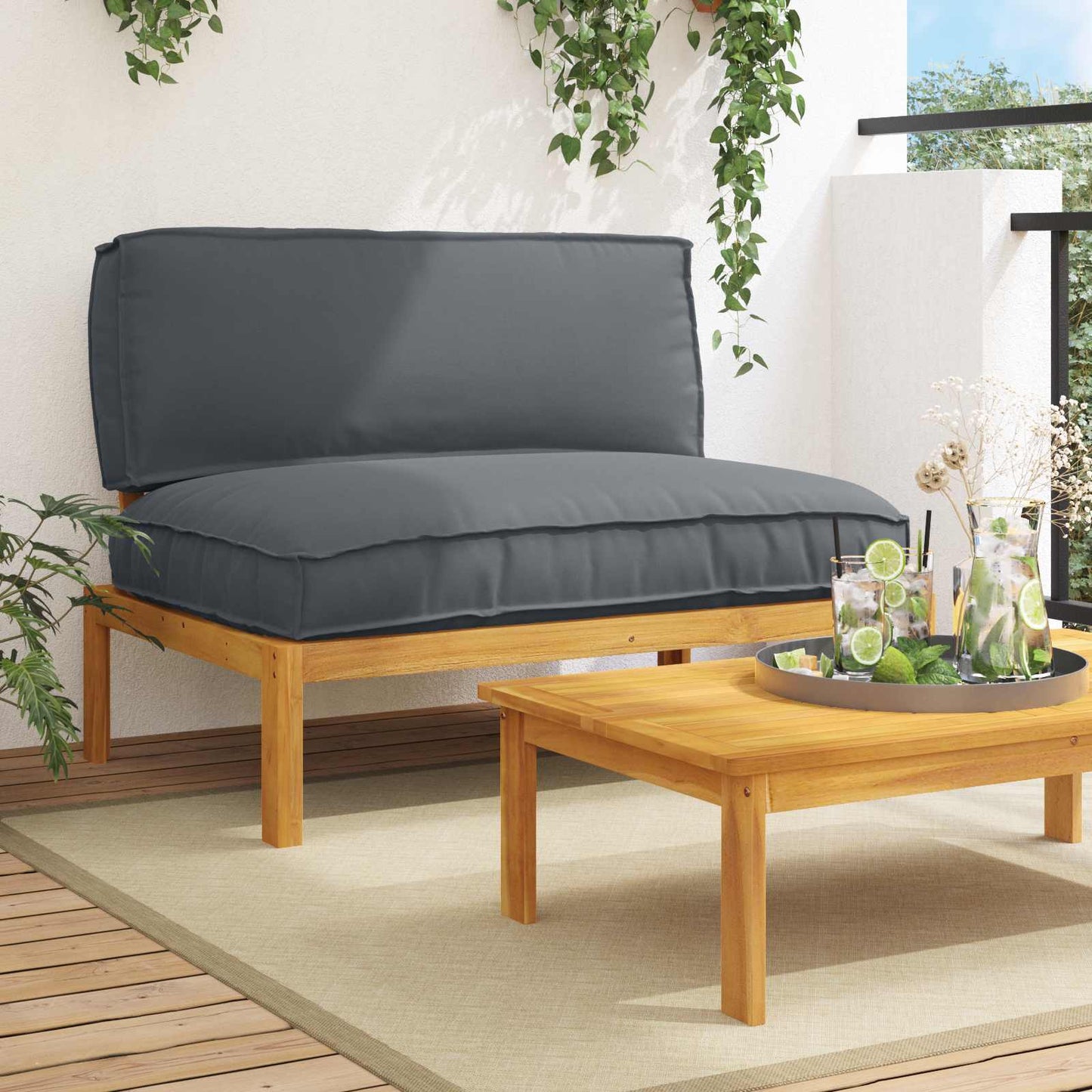 Set di divani con cuscino Antracite 120 x 92 x 69 cm | homemem39