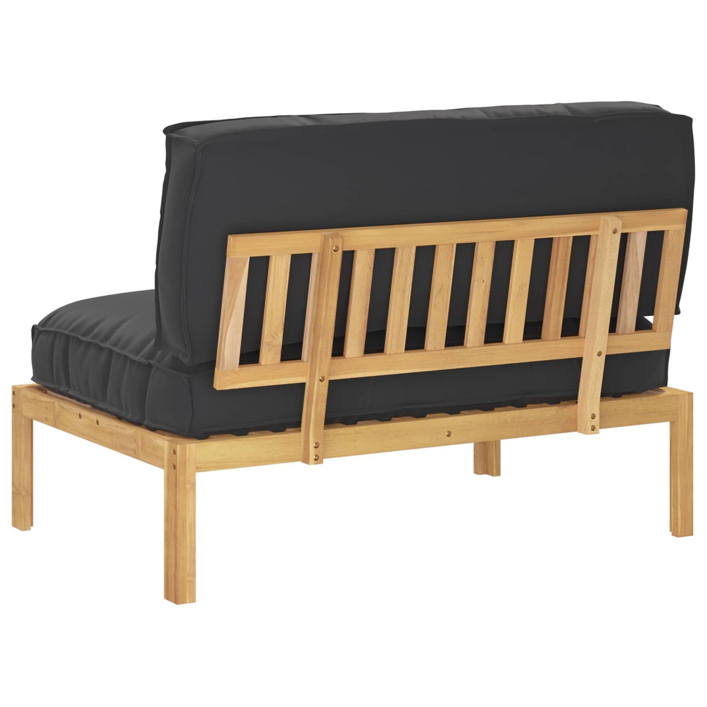 Set di divani Nero 120 x 80 x 69 cm Legno di Acacia Massello