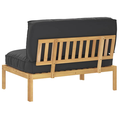 Set di divani Nero 120 x 80 x 69 cm Legno di Acacia Massello