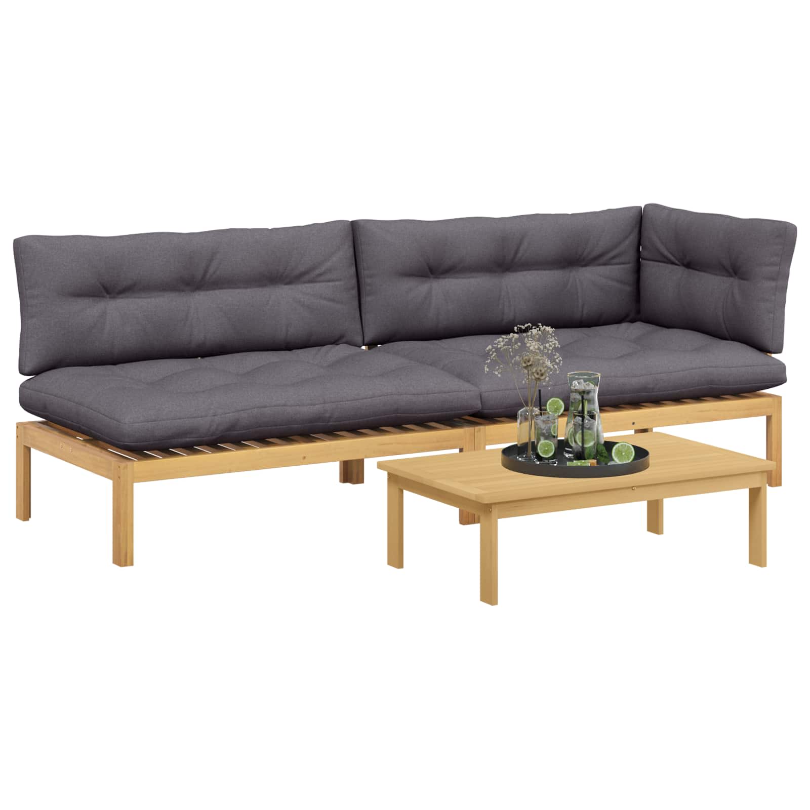 3 Pezzo Unità di divano pallet da giardino | homemem39
