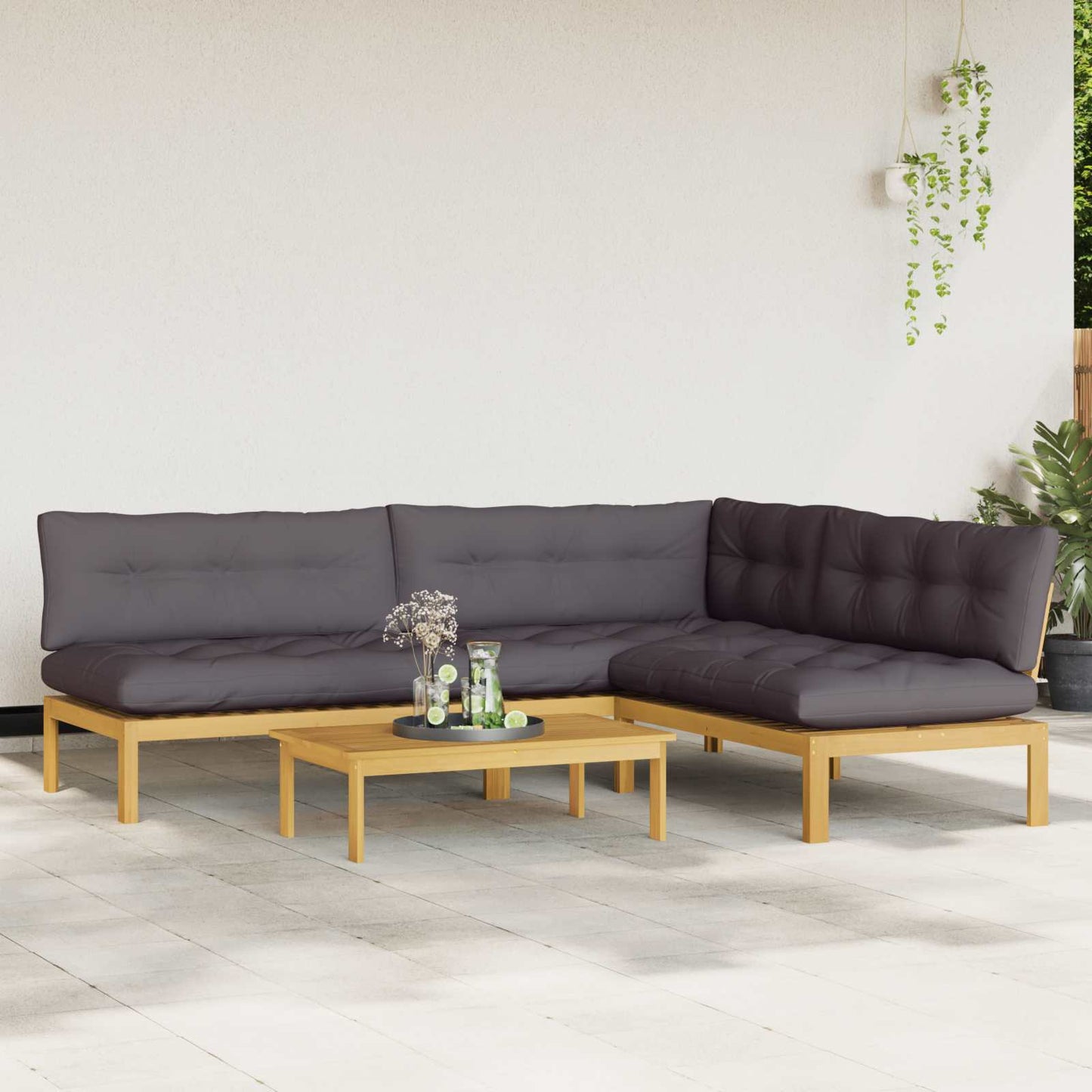 4 Pezzo Unità di divano pallet da giardino | homemem39
