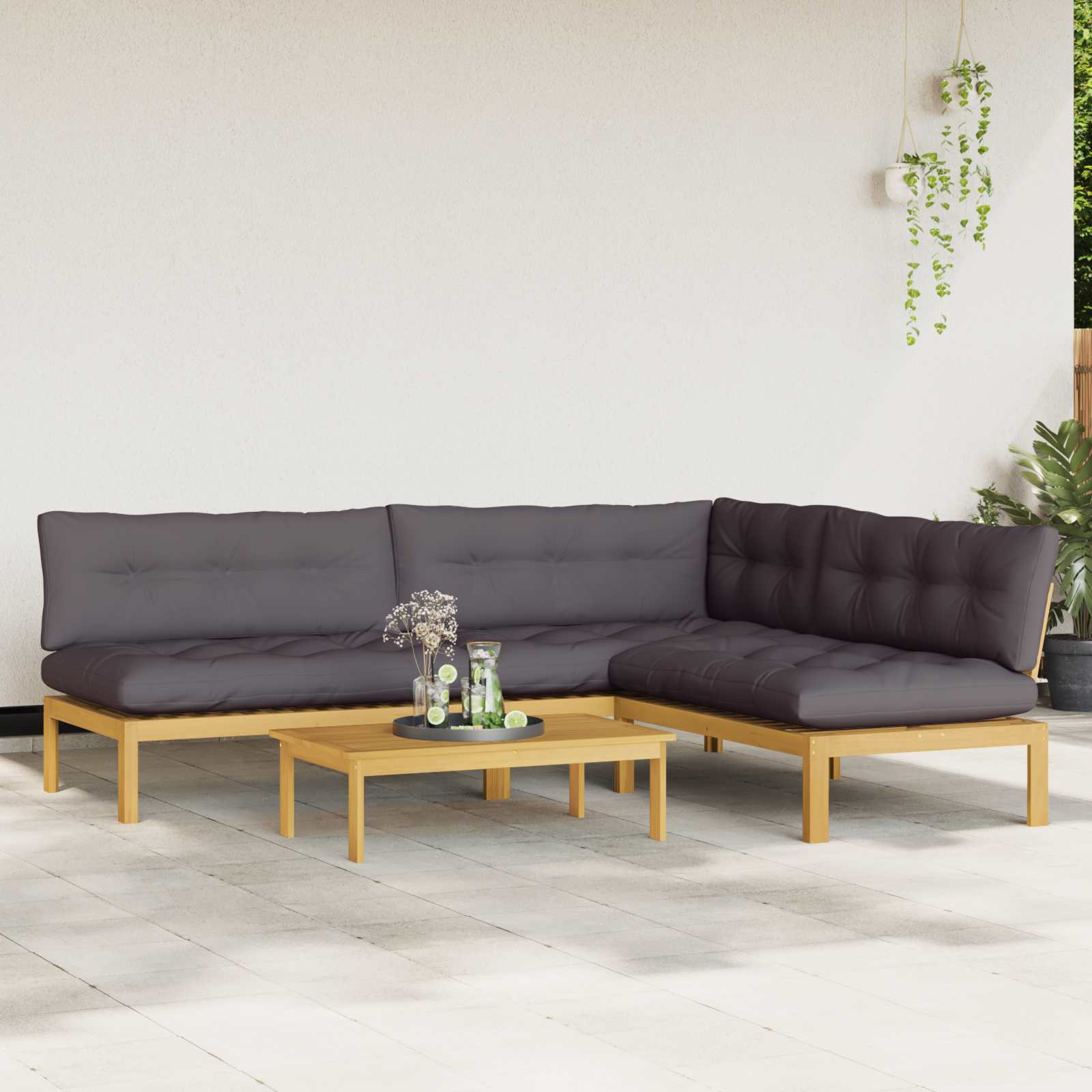 4 Pezzo Unità di divano pallet da giardino | homemem39