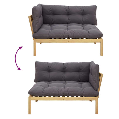 Unità di divano pallet da giardino 2 Pezzo | homemem39