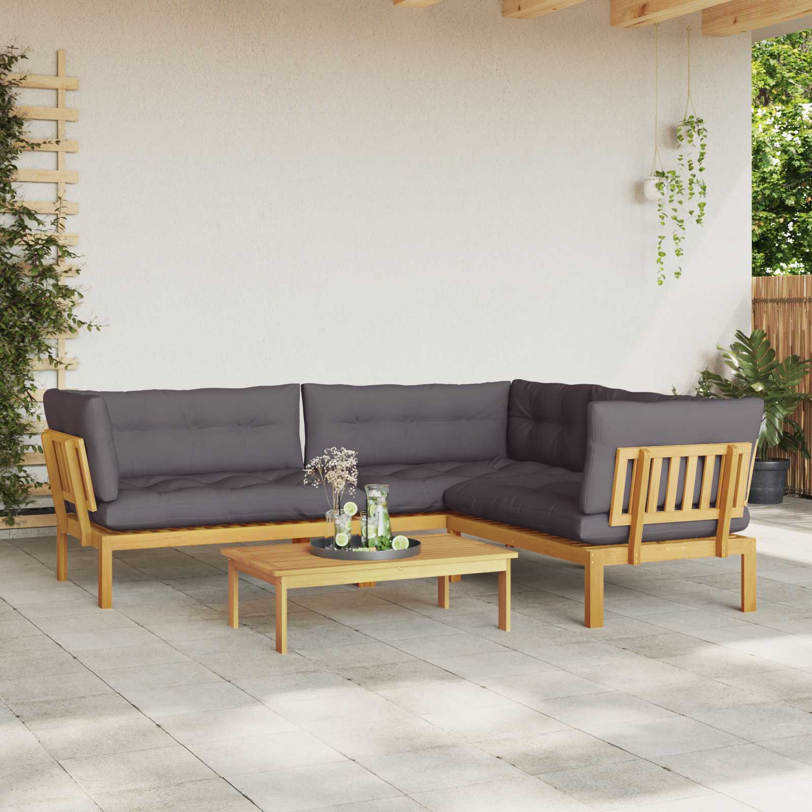 4 Pezzo Unità di divano pallet da giardino | homemem39
