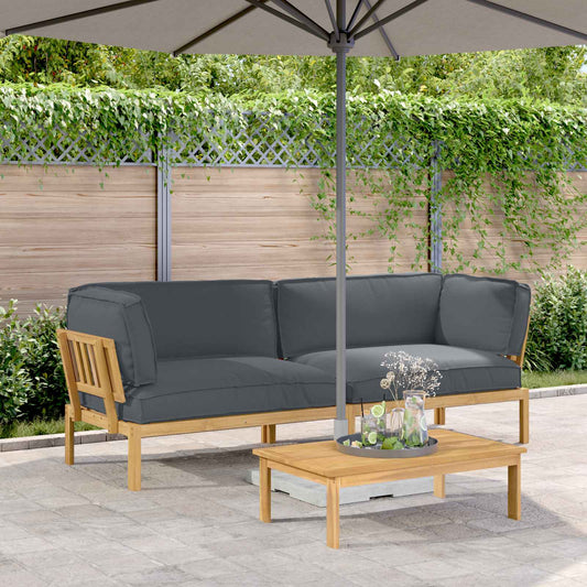 Set di divani 2 pcs Antracite Legno di Acacia Massello | homemem39