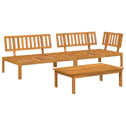 Set di divani 3 pcs Antracite Legno di Acacia Massello | homemem39