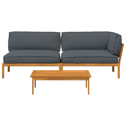 Set di divani 3 pcs Antracite Legno di Acacia Massello | homemem39