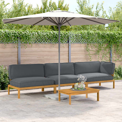 Set di divani 4 pcs Antracite Legno di Acacia Massello | homemem39