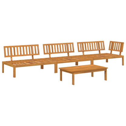 Set di divani 4 pcs Antracite Legno di Acacia Massello | homemem39