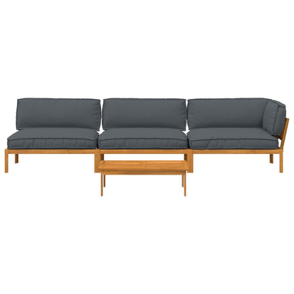 Set di divani 4 pcs Antracite Legno di Acacia Massello | homemem39