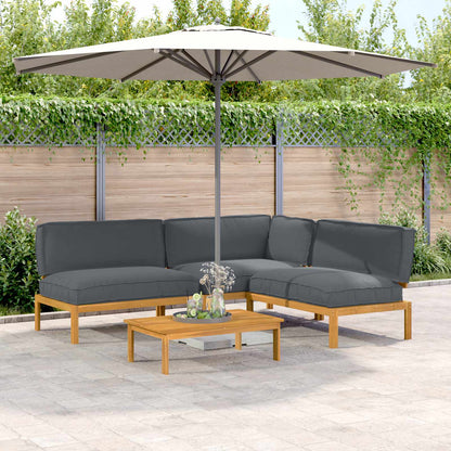 Set di divani 4 pcs Antracite Legno di Acacia Massello | homemem39