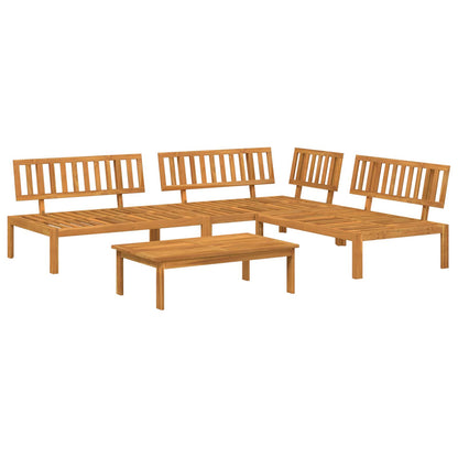Set di divani 4 pcs Antracite Legno di Acacia Massello | homemem39