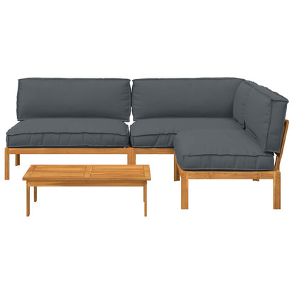 Set di divani 4 pcs Antracite Legno di Acacia Massello | homemem39