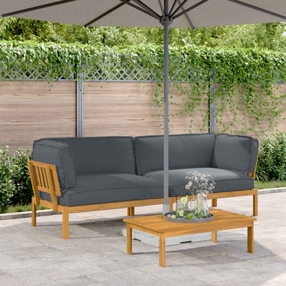 Set di divani 2 pcs Antracite Legno di Acacia Massello | homemem39