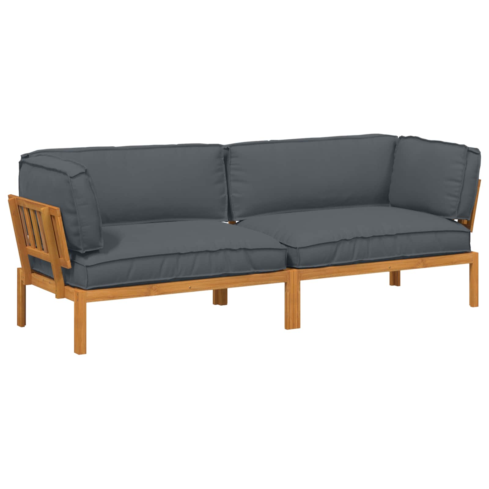 Set di divani 2 pcs Antracite Legno di Acacia Massello | homemem39