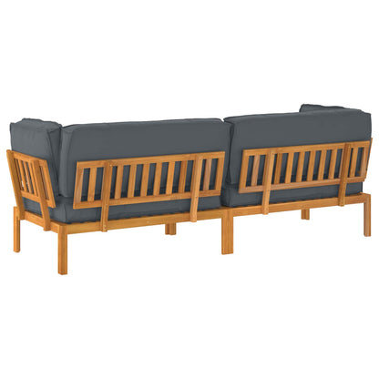 Set di divani 2 pcs Antracite Legno di Acacia Massello | homemem39