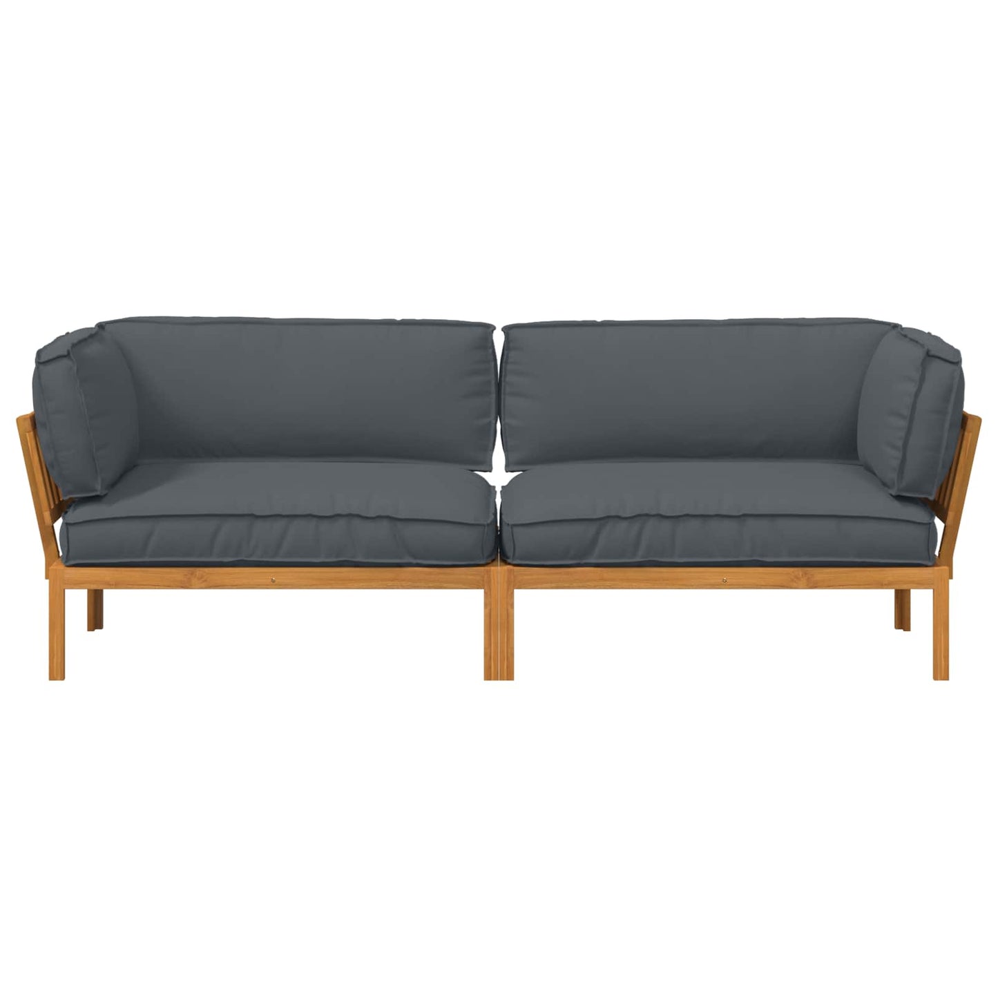 Set di divani 2 pcs Antracite Legno di Acacia Massello | homemem39