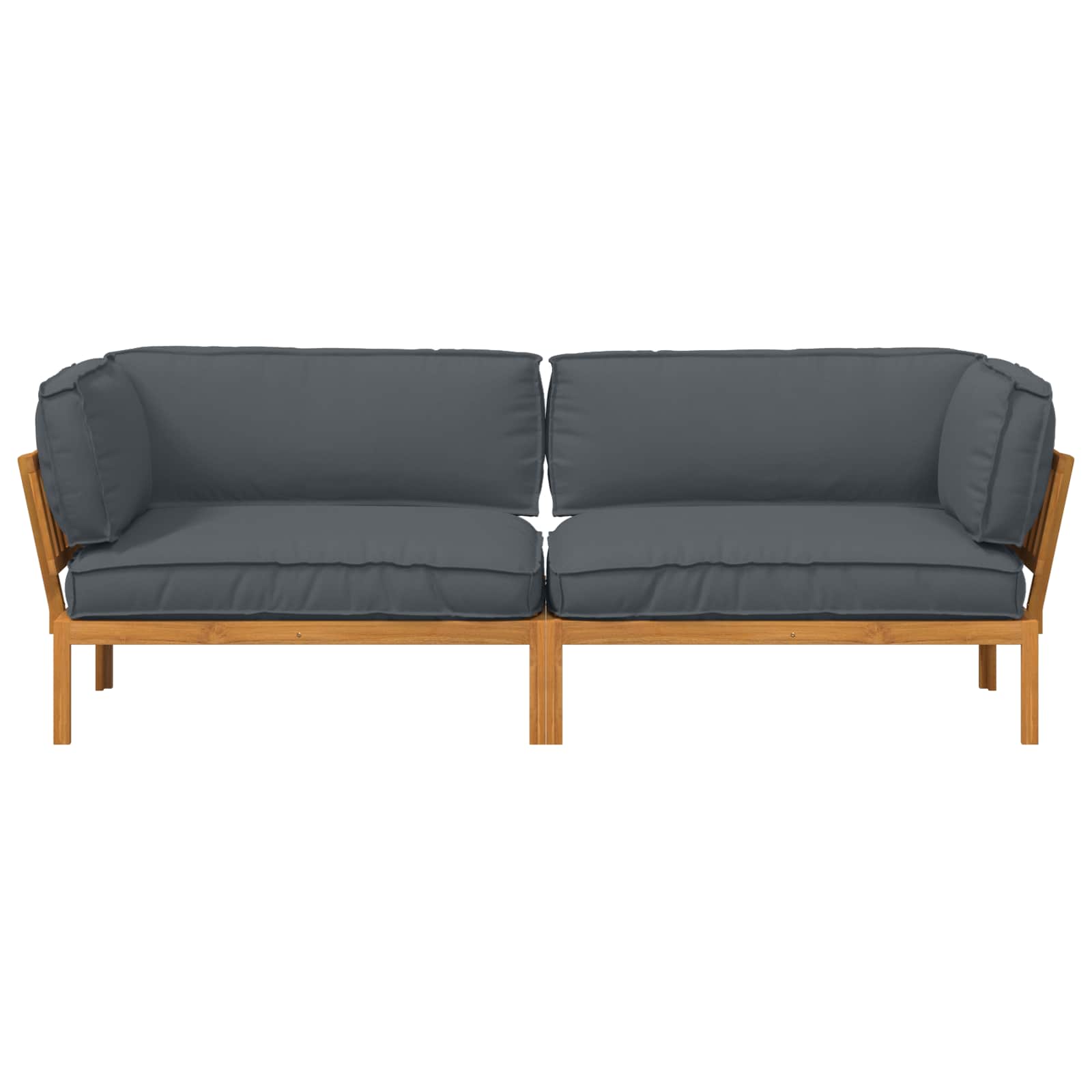 Set di divani 2 pcs Antracite Legno di Acacia Massello | homemem39