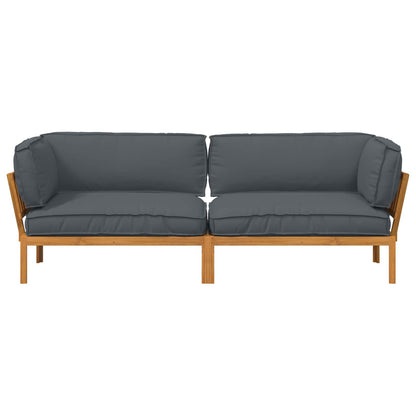 Set di divani 2 pcs Antracite Legno di Acacia Massello | homemem39