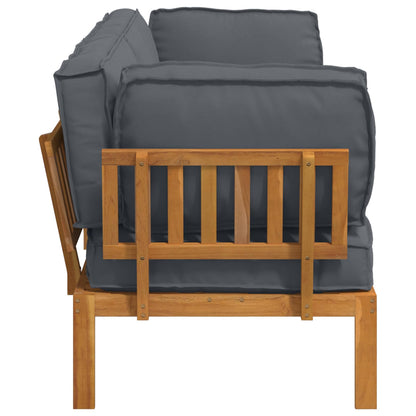 Set di divani 2 pcs Antracite Legno di Acacia Massello | homemem39