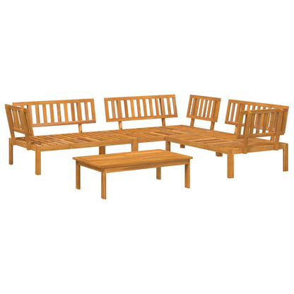 Set di divani 4 pcs Antracite Legno di Acacia Massello | homemem39