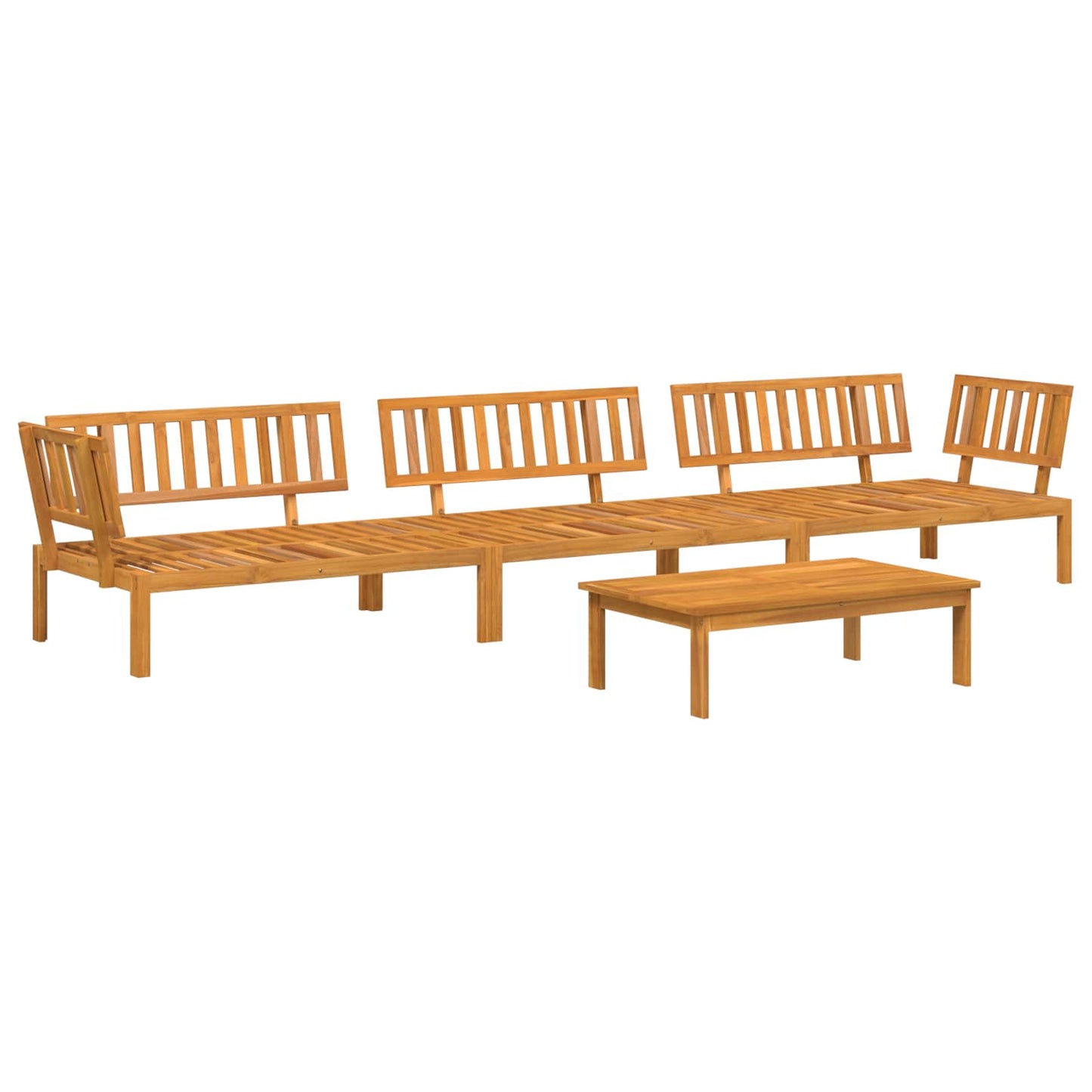 Set di divani 4 pcs Antracite Legno di Acacia Massello | homemem39
