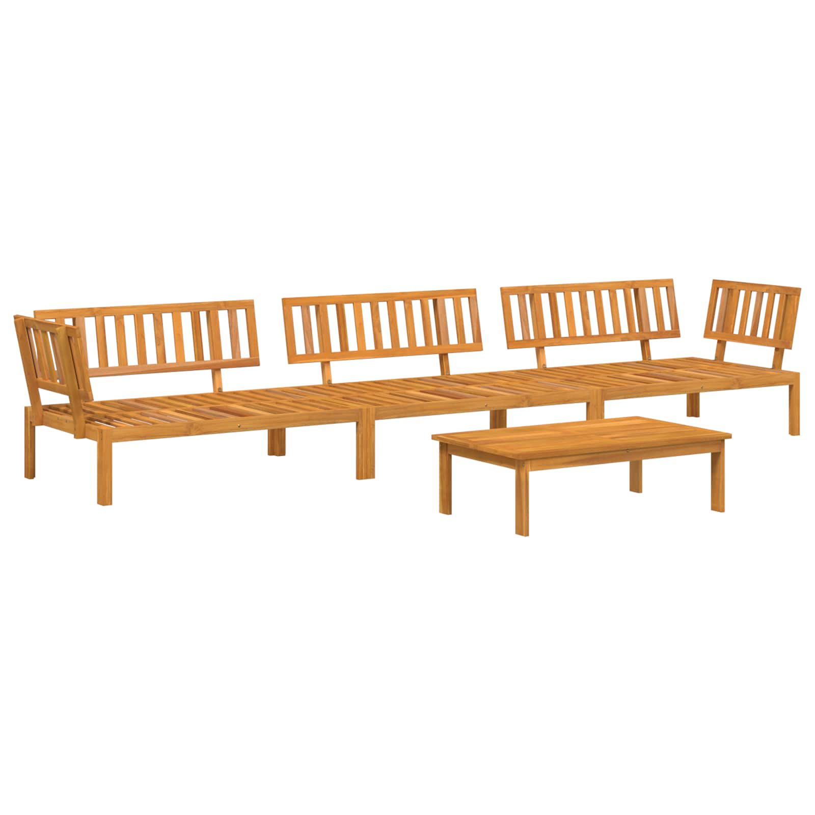 Set di divani 4 pcs Antracite Legno di Acacia Massello | homemem39