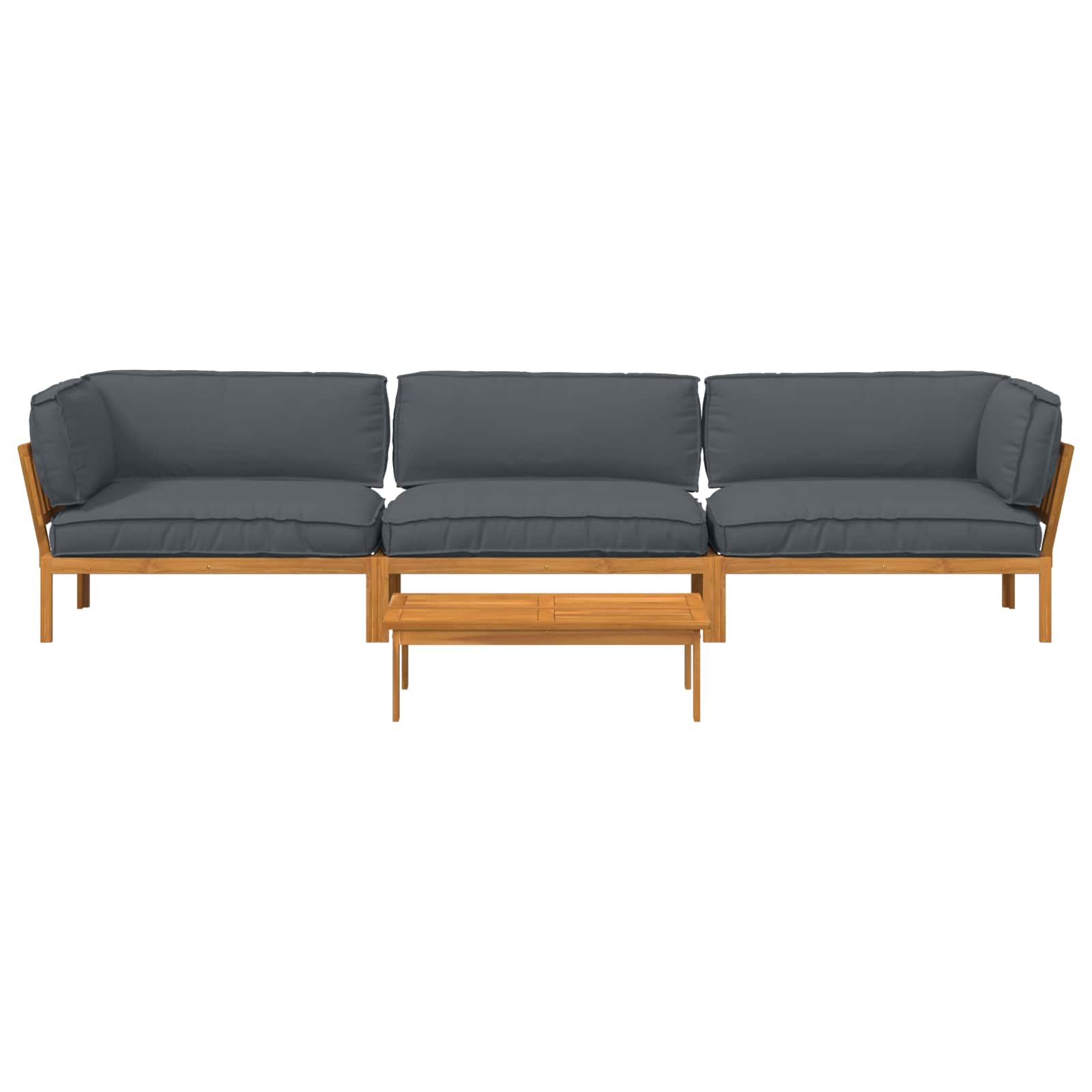 Set di divani 4 pcs Antracite Legno di Acacia Massello | homemem39
