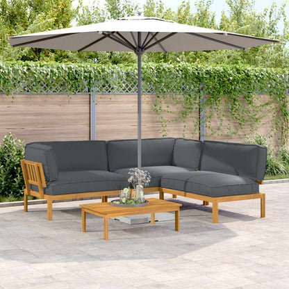 Set di divani 4 pcs Antracite Legno di Acacia Massello | homemem39