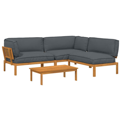 Set di divani 4 pcs Antracite Legno di Acacia Massello | homemem39