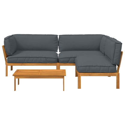 Set di divani 4 pcs Antracite Legno di Acacia Massello | homemem39