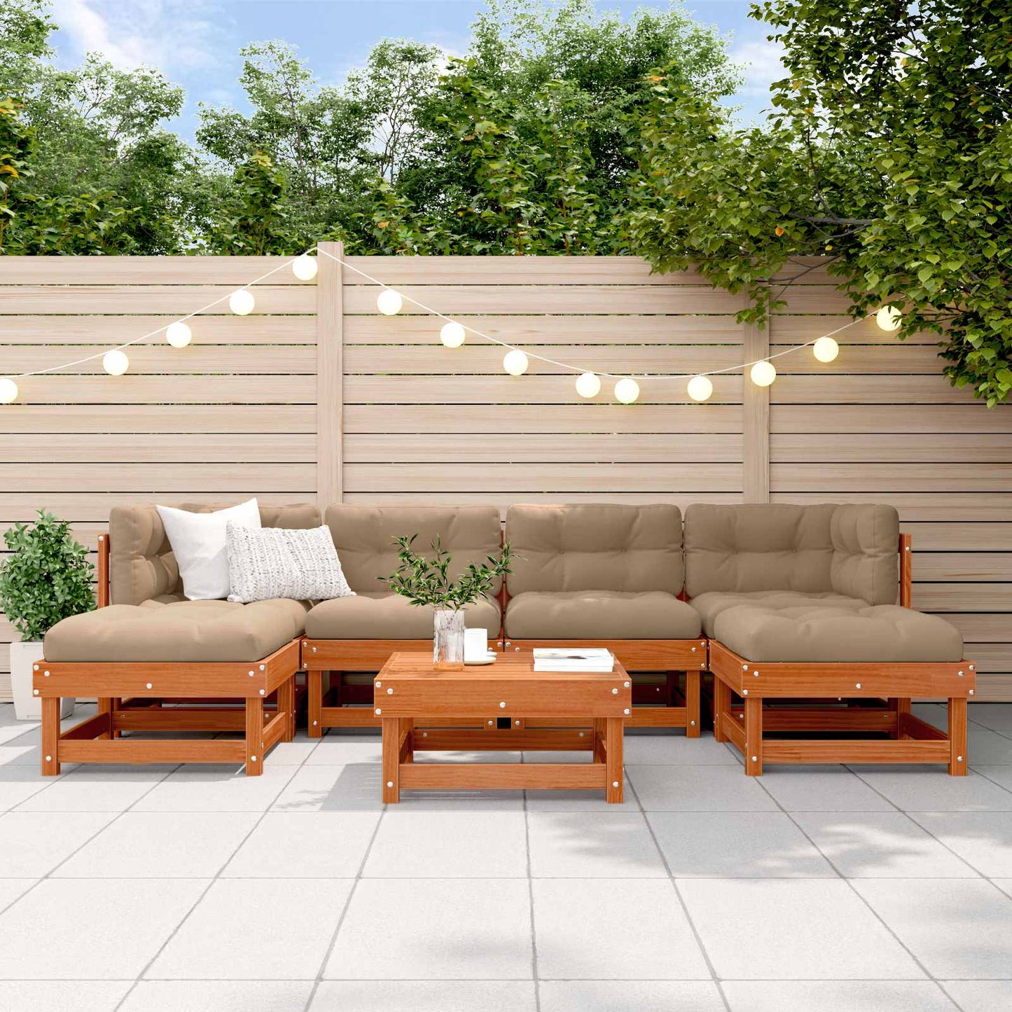 Set Lounge da Giardino 7 pcs Marrone Cerato