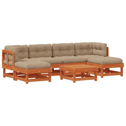 Set Lounge da Giardino 7 pcs Marrone Cerato | homemem39