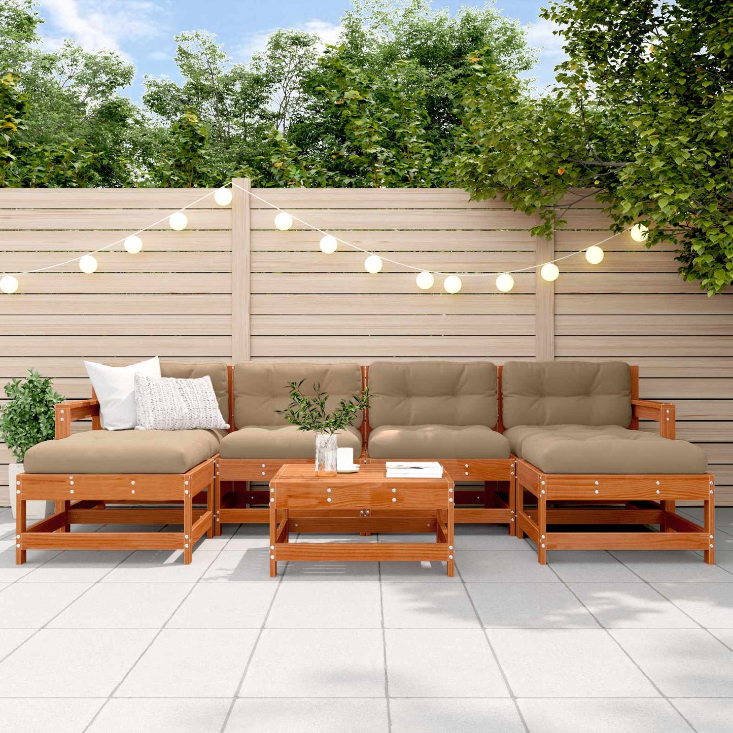 Set Lounge da Giardino 7 pcs Marrone Cerato | homemem39