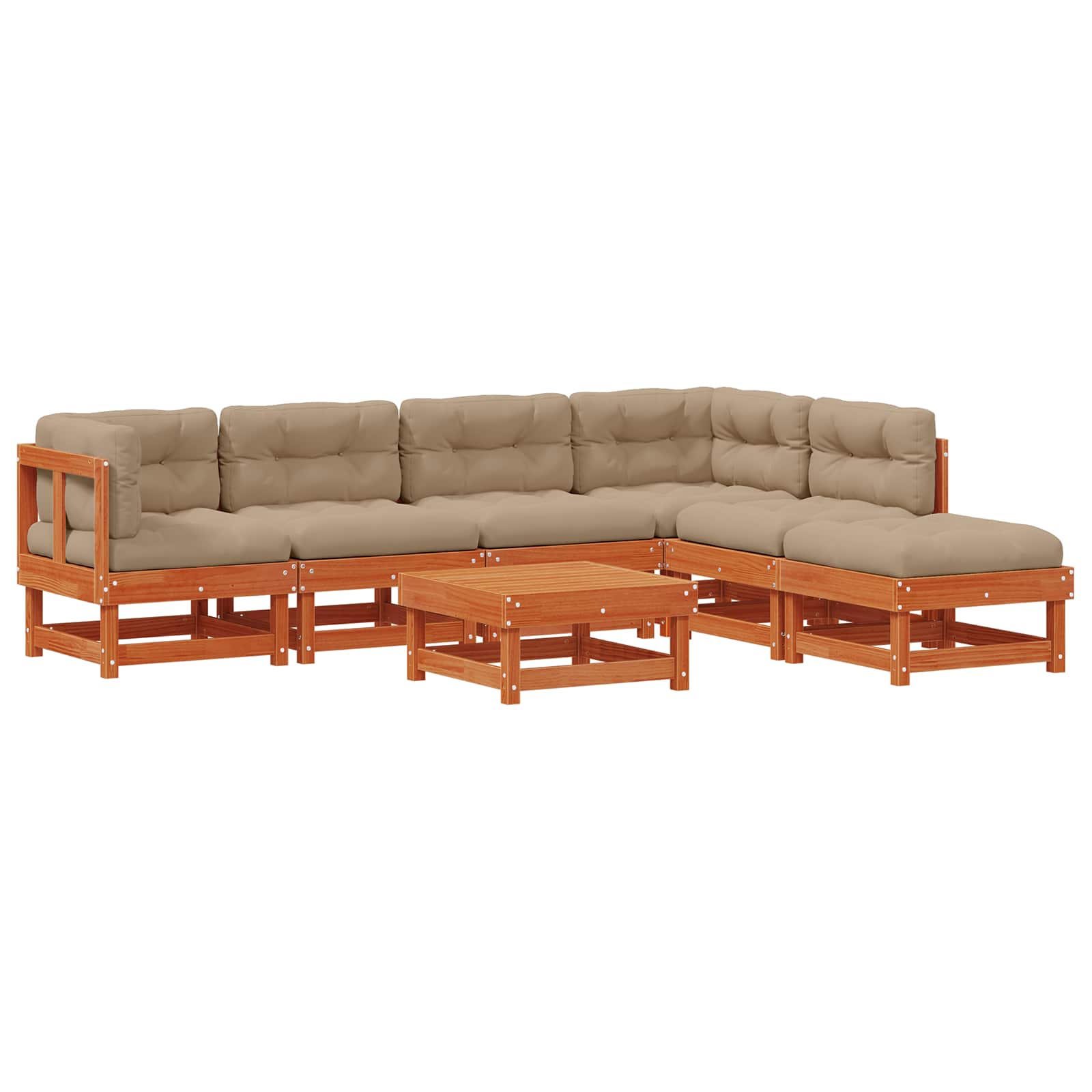 Set Lounge da Giardino 7 pcs Marrone Cerato | homemem39
