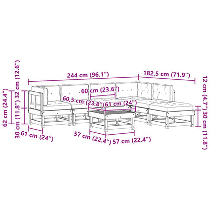 Set Lounge da Giardino 7 pcs Marrone Cerato | homemem39