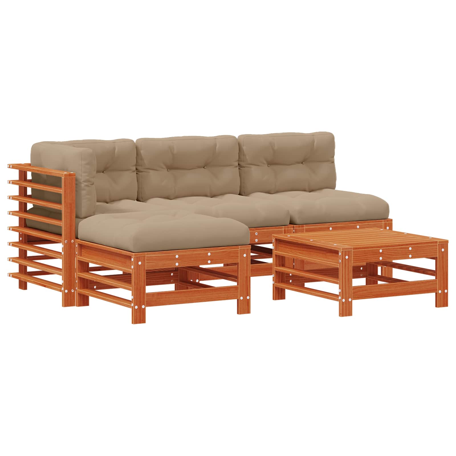 Set Lounge da Giardino 5 pcs Marrone Cerato | homemem39