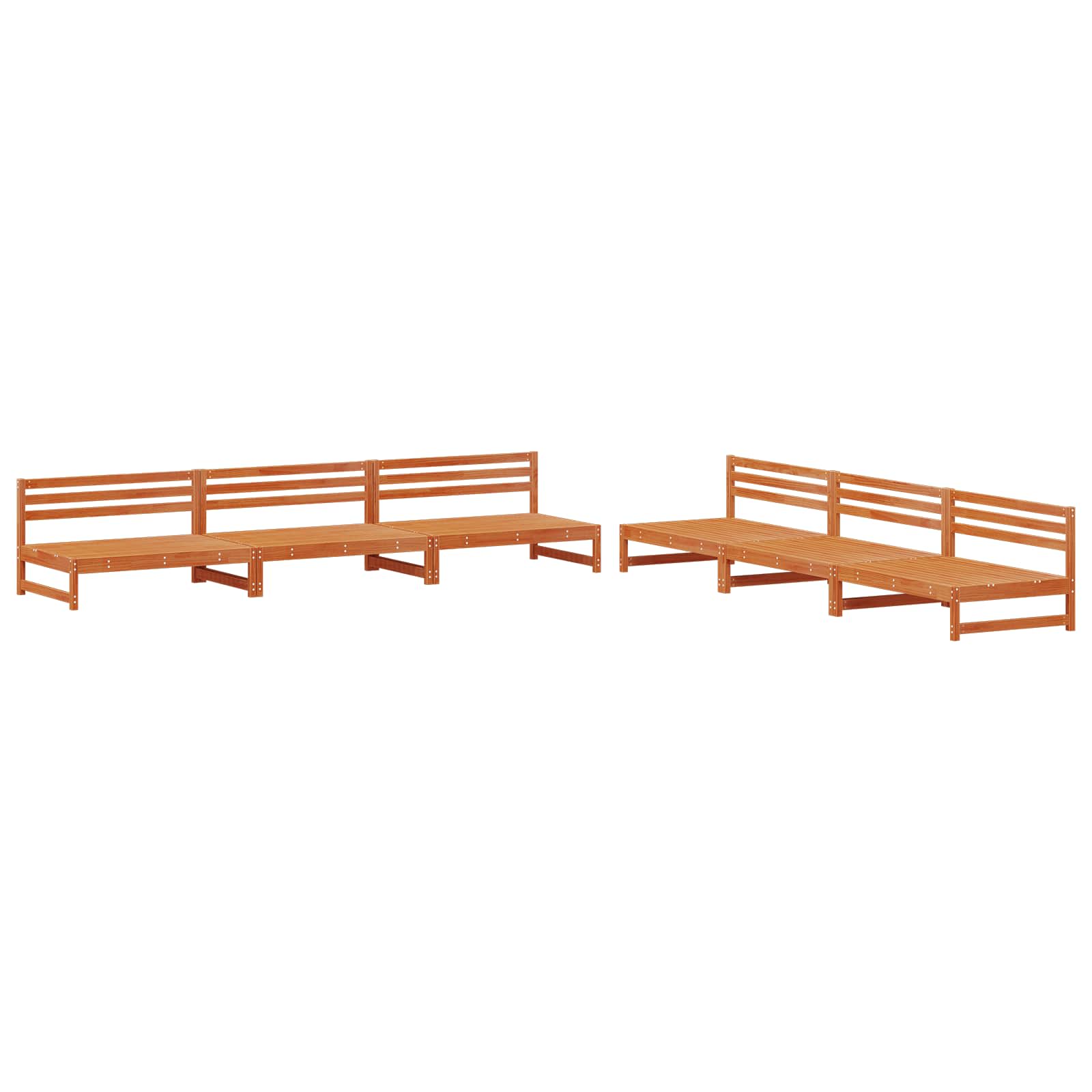 Set Lounge da Giardino 6 pcs Marrone Cera | homemem39