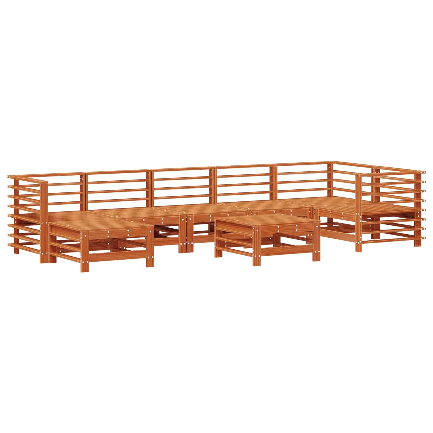 Set Lounge da Giardino 8 pcs Marrone Cera | homemem39