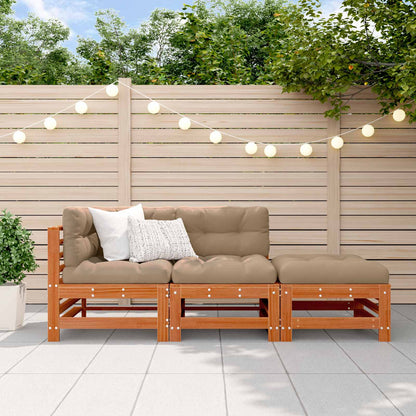 Set Lounge da Giardino 3 pcs Marrone Cerato | homemem39