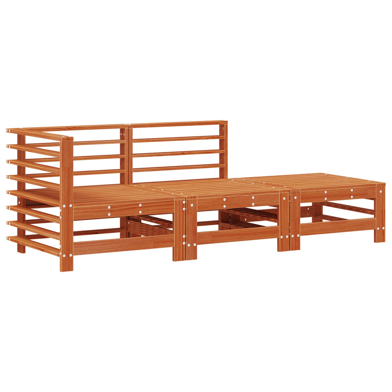 Set Lounge da Giardino 3 pcs Marrone Cerato | homemem39