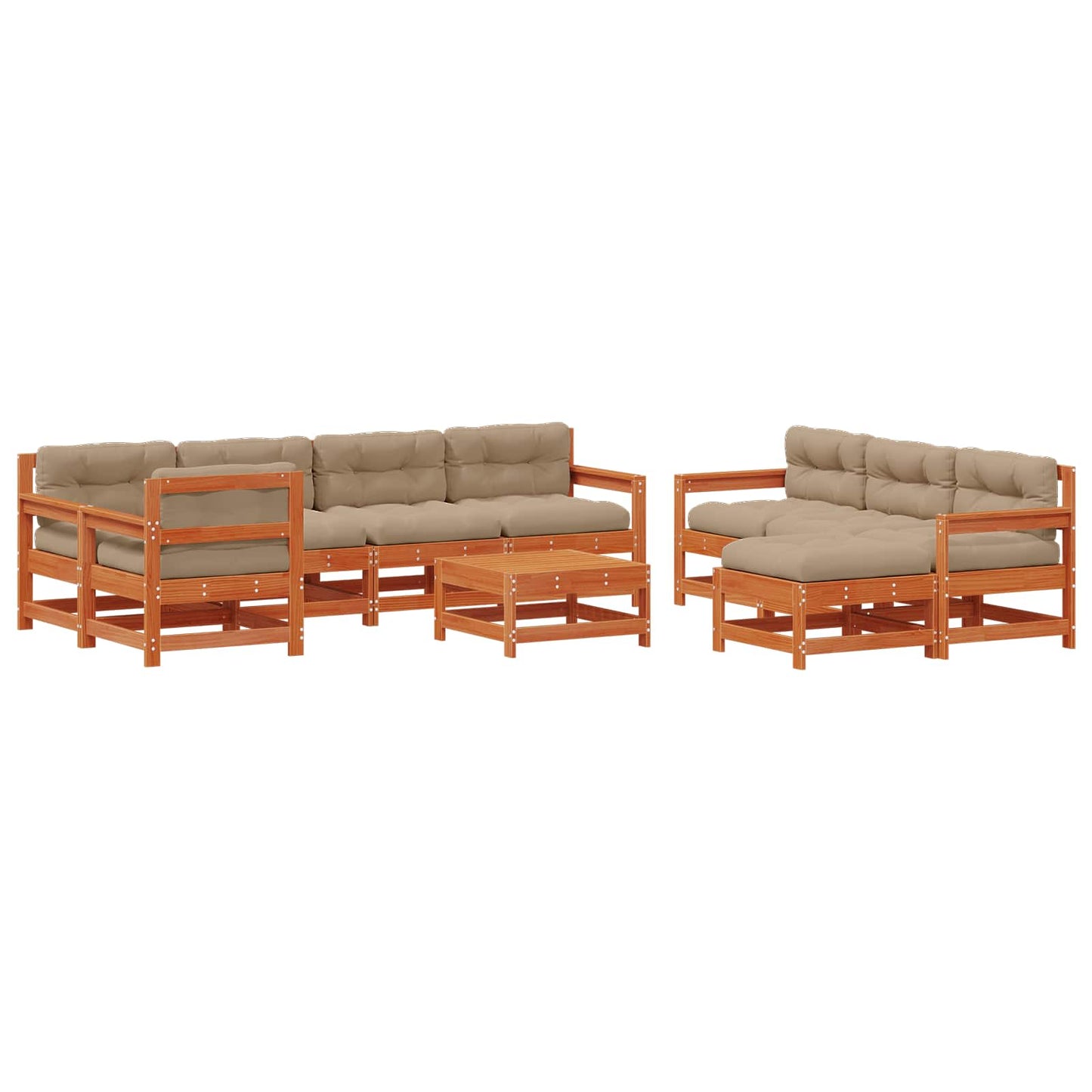 Set Lounge da Giardino 10 pcs Marrone Cerato | homemem39