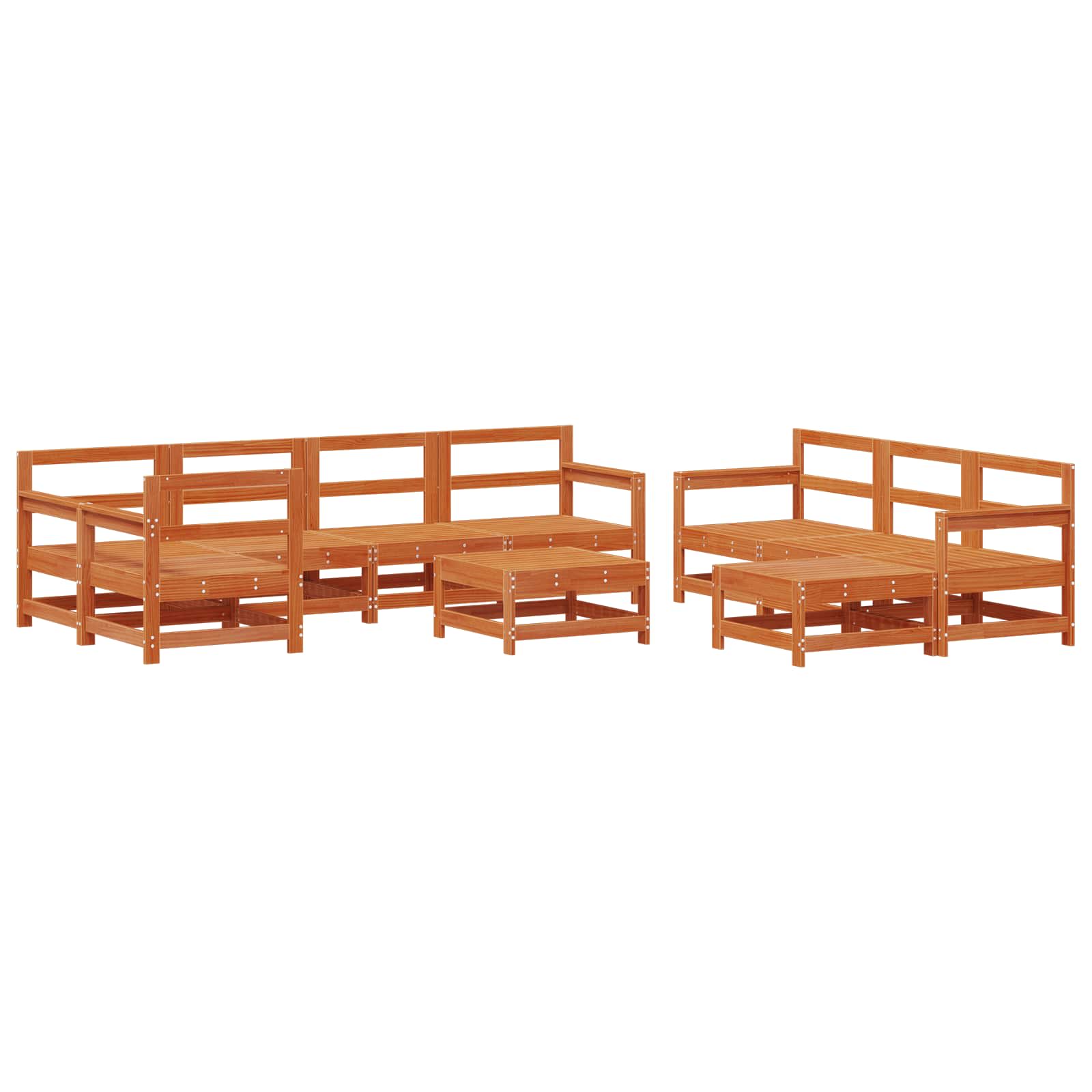 Set Lounge da Giardino 10 pcs Marrone Cerato | homemem39