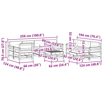 Set Lounge da Giardino 10 pcs Marrone Cerato | homemem39