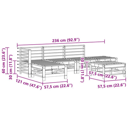 Set Lounge da Giardino 5 pcs Marrone Cerato | homemem39