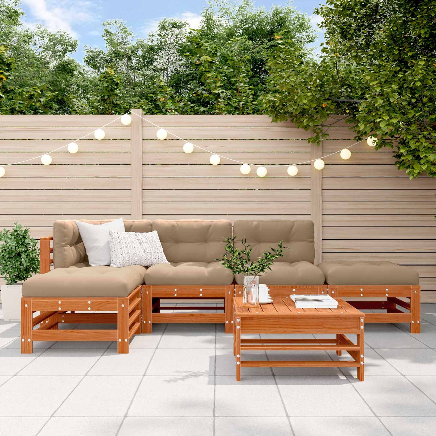 Set Lounge da Giardino 6 pcs Marrone Cerato | homemem39