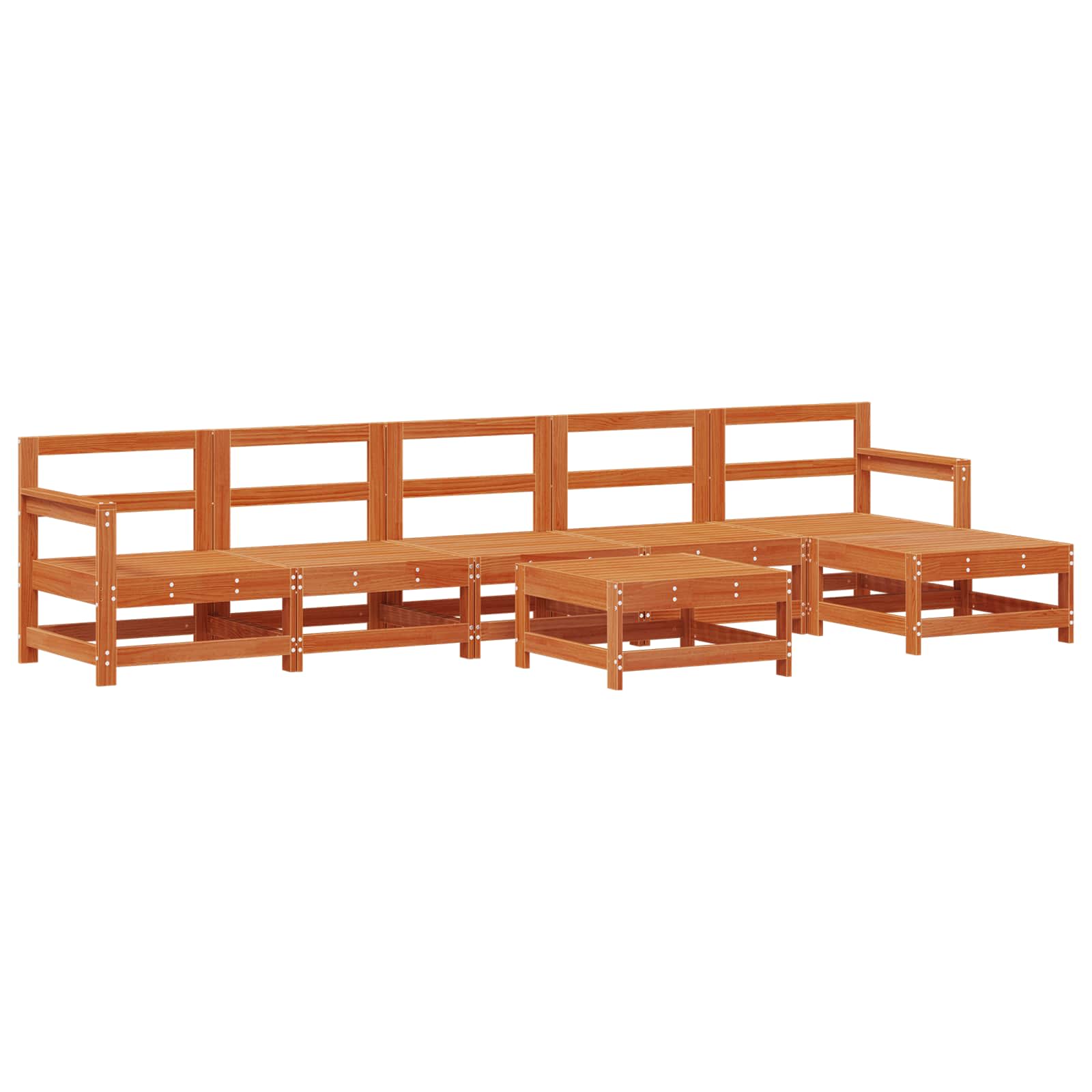Set Lounge da Giardino 7 pcs Marrone Cerato | homemem39