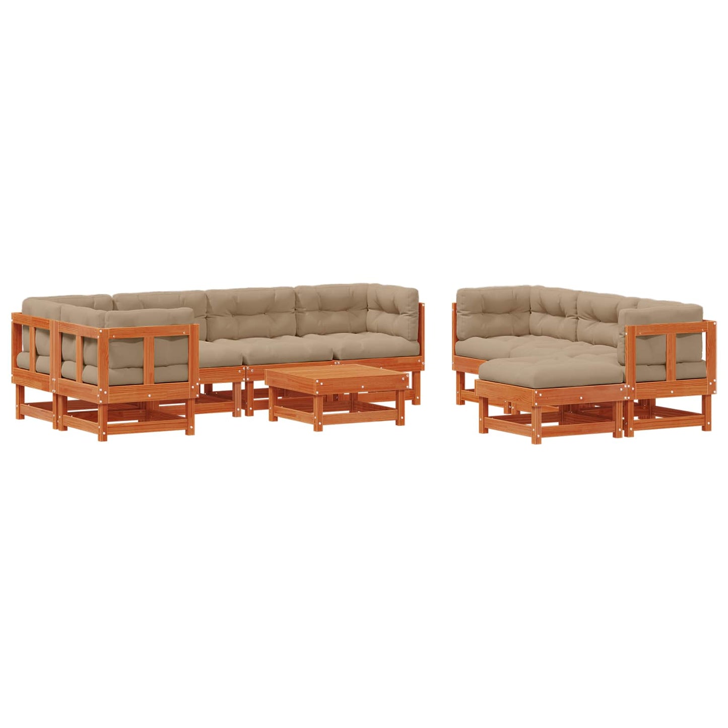 Set Lounge da Giardino 33 pcs Marrone Cerato | homemem39