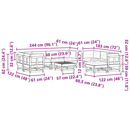 Set Lounge da Giardino 33 pcs Marrone Cerato | homemem39