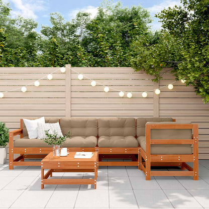 Set Lounge da Giardino 6 pcs Marrone Cera | homemem39